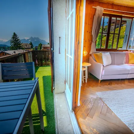 Avec Terrasse Et Vue Alpine Lägenhet *