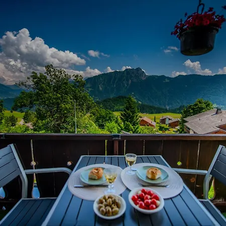 Avec Terrasse Et Vue Alpine Lägenhet Leysin